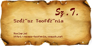 Szász Teofánia névjegykártya